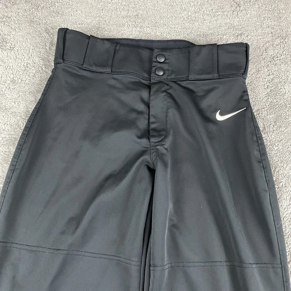 Nike Softball Pants Youth XL Black Athletic Button Flat‎ Front